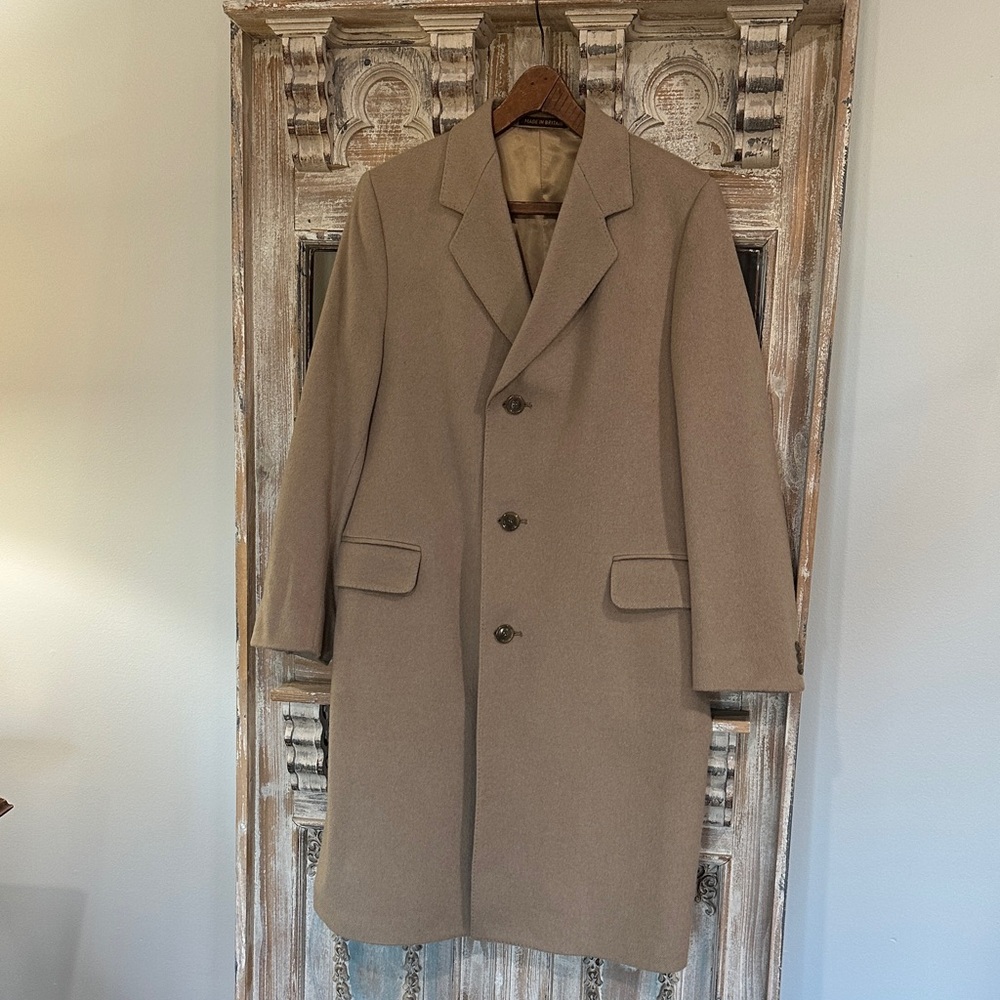 100% Cashmere Long Camel Tan Coat